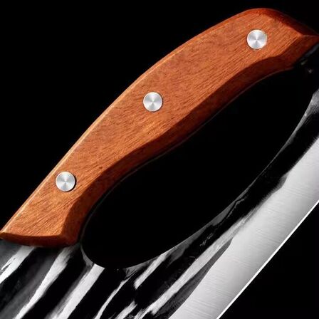 2 stk. Japansk kødhakker 5Cr15 SS rustfrit stål med træhåndtag