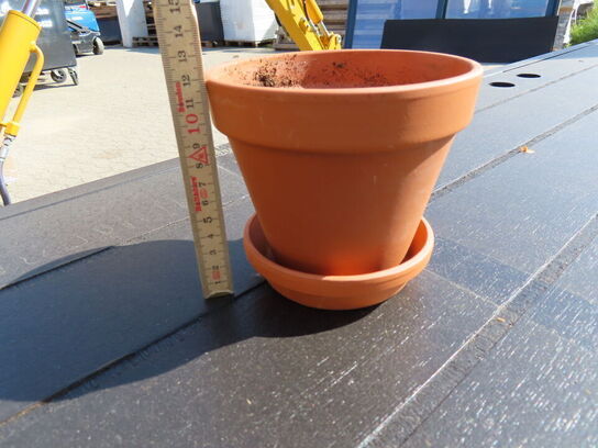 Potte i ler med underskål 1000 stk (12 cm høj)