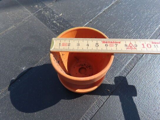 Potte i ler med underskål 1000 stk (6,5 cm høj)