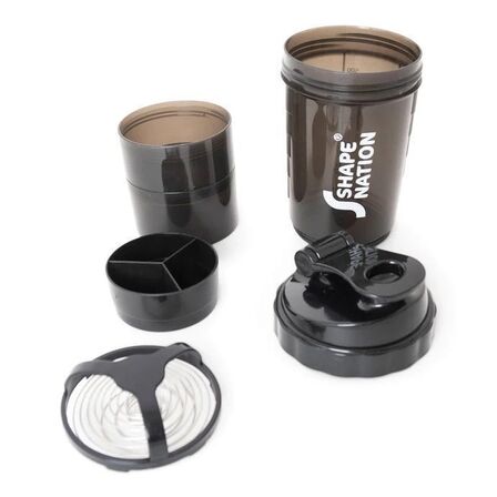 6 stk. Shaker Pro fra ShapeNation - med pillerum og proteinrum