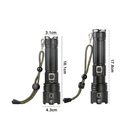 LED-lommelygte 3000 lumen 30W USB-C