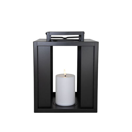 2 stk. Cozzy metal lanterne med LED lys sort