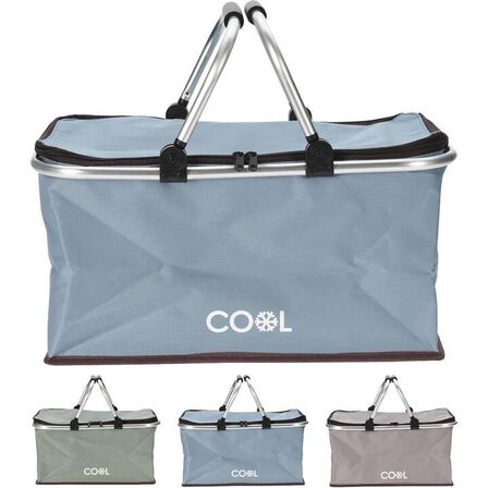 3 stk. Shoppekurv med køl 35 liter - ass. Farver