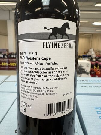 30 fl. Flying Zebra Dry Red Blend