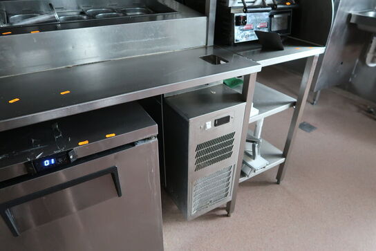 Rustfri stålbord med køleenhed uden varmeskab