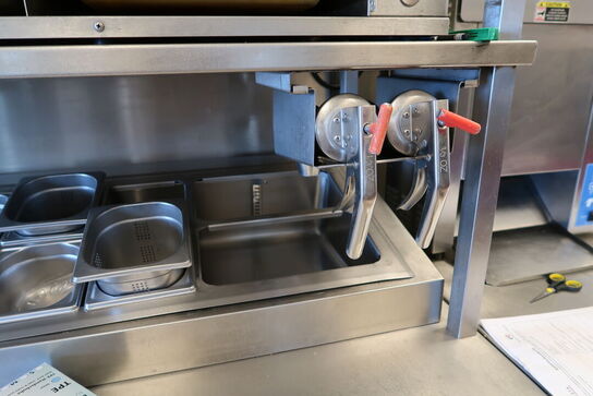 Rustfri stålbord med køleenhed (varmeskab medfølger ikke)