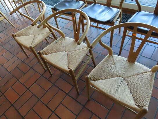 6 stk. Y-stole HANS J. WEGNER CH24 med hynder