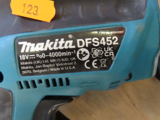 Gipsskruemaskine og Batteri - MAKITA DFS452