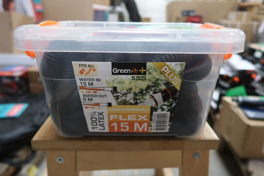 2 stk. Green>it flexslange Flex 3 m/opbevaringskasse sort 15 m