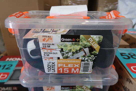 2 stk. Green>it flexslange Flex 3 m/opbevaringskasse sort 15 m