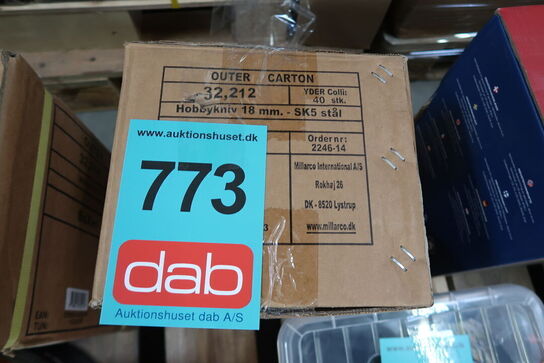 40 stk. Boxer Hobbykniv 18 mm. - SK5 stål