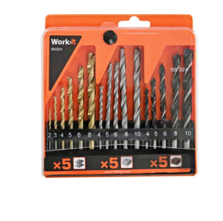 2 pk. MILLARCO TIL TRÆ, MUR OG METAL BORSÆT 16 DELE