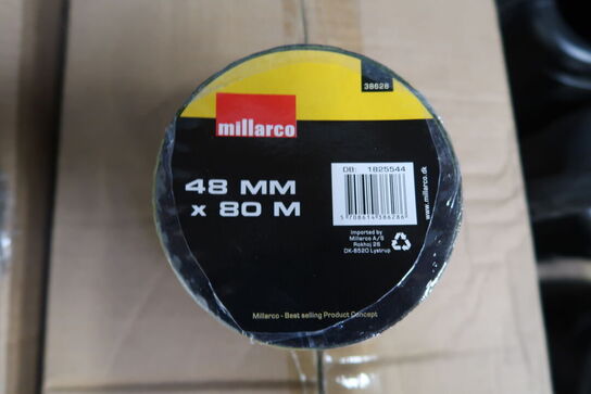 40 ruller Millarco afspærringsbånd - gul/sort 80 meter