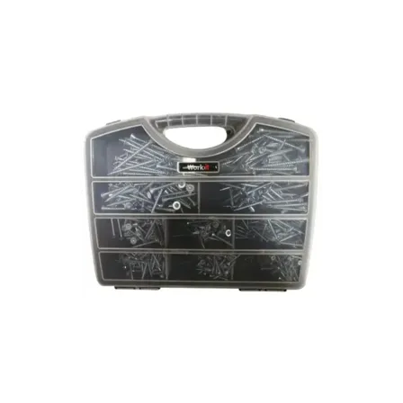 2 pk. Work-it Træskruer sortimentskasse med 700 dele