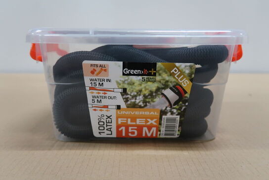 2 stk. Green>it flexslange Flex 3 m/opbevaringskasse sort 15 m
