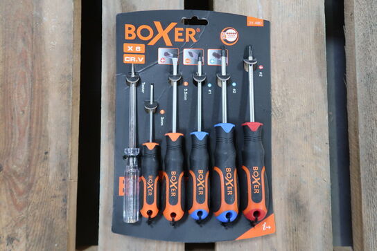 4 pk. Boxer skruetrækkersæt med 2-komponent greb 6 dele