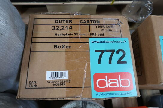 30 stk. Boxer hobbykniv 25 mm. - SK5 stål