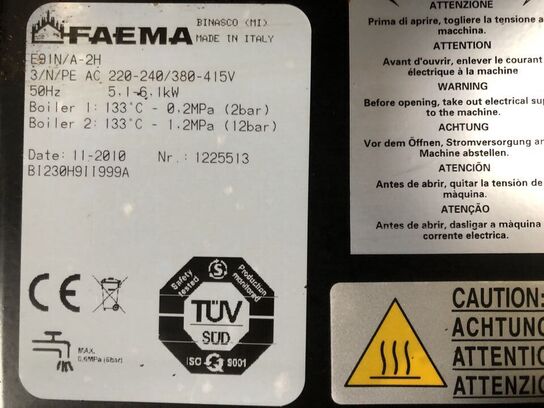 FAEMA E91 Ambasador SE espressomaskine (MOMSFRI) 