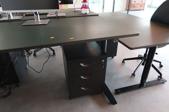 El. hæve/sænke skrivebord uden indhold med skuffemodul