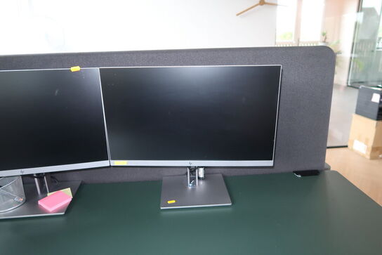 2 stk. computerskærme HP E233, dockingstation LENOVO Hybrid