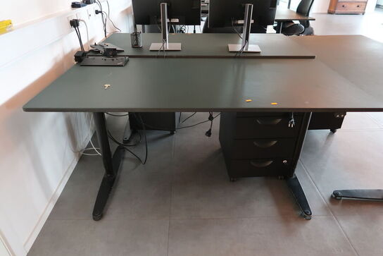 El. hæve/sænke skrivebord uden indhold med skuffemodul