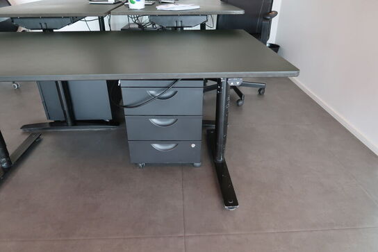 El. hæve/sænke skrivebord uden indhold med skuffemodul