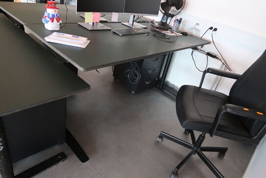 El. hæve/sænke skrivebord uden indhold med skuffemodul