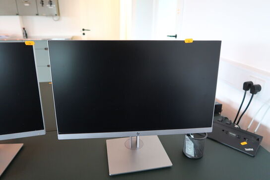 2 stk. computerskærme HP E233 med dockingstationer