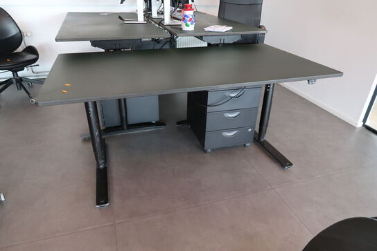 El. hæve/sænke skrivebord uden indhold med skuffemodul