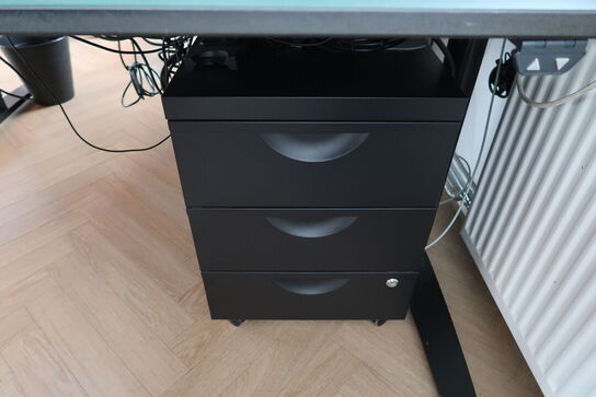 El. hæve/sænke skrivebord uden indhold med skuffemodul