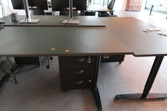 El. hæve/sænke skrivebord uden indhold med skuffemodul