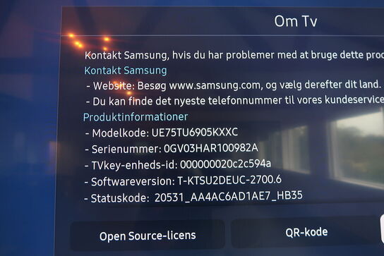 Fjernsyn SAMSUNG UE75TU6905KXXC
