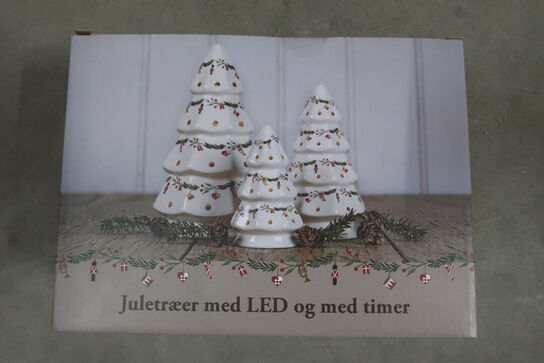 3 pk. Det Gamle Apotek juletræ med LED lys 3 stk.