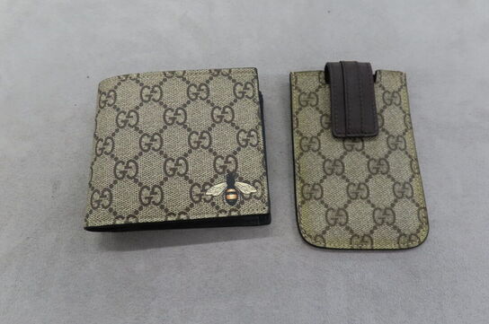 Gucci Tegnebøger og Kortholder i Beige og Brun Lærred