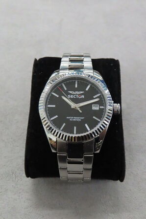 Sector Herreur  Sort Skive og 41mm Rustfri Stål Kasse