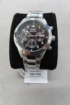 Sector Armbåndsur med Sort Skive og Kronograf