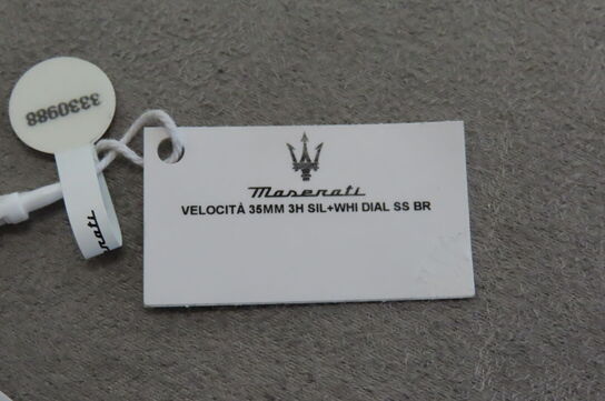 Maserati Velocita 36mm Hvid Skive Stålarmbåndsur