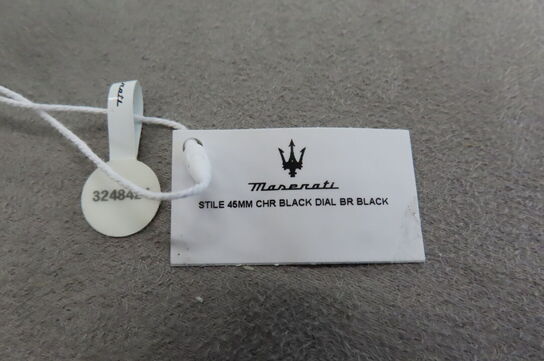 Maserati 46MM Sort Ur Med Sort Skive og Rem