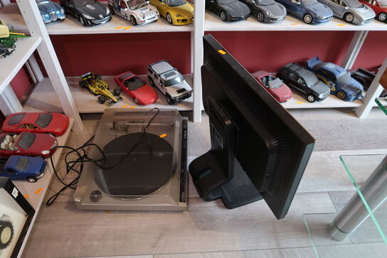 Computerskærm HP, pladeafspiller QUARTZ LOCK QL-A200