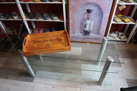 Sofabord, bakke samt maleri