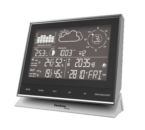 Techno Line vejrstationscenter med ur