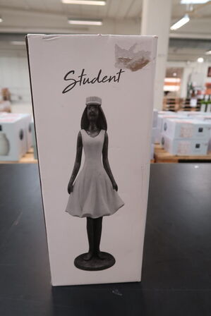 Columbine Figur Student Pige grå/hvid