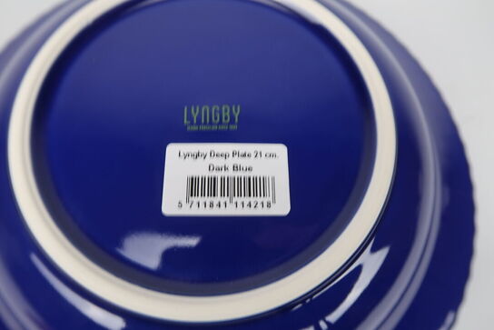 9 stk. ass. Lyngby tallerkener mørkeblå 