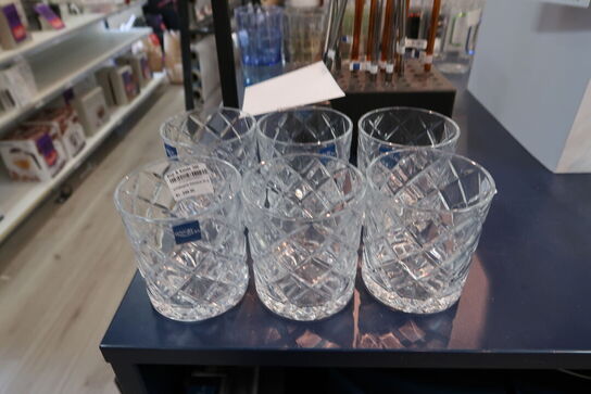 6 stk. Lyngby glas Diamond whiskyglas 35 cl
