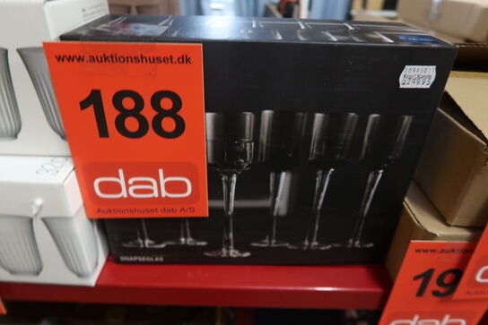 6 stk. Lyngby glas snapseglas grå