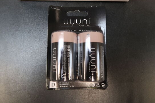 6 pk. Uyuni Lighting batterier D 1,5v 2 stk.