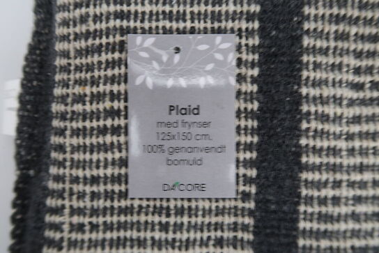 2 stk. Dacore Plaid Strib, Natur Grå 