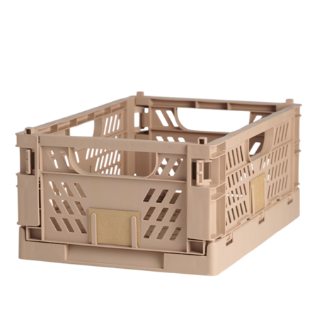 5 stk. Stabelbar foldekasse sand 50x33x20 cm