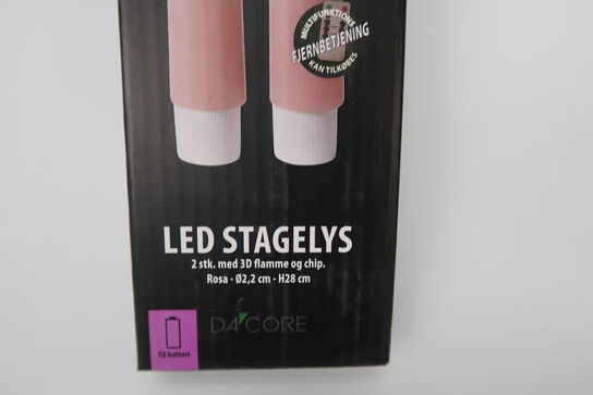 7 pk. Stagelys 28 cm 2 pak - Rosa