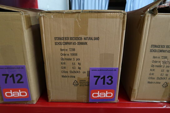 5 stk. Stabelbar foldekasse sand 50x33x20 cm